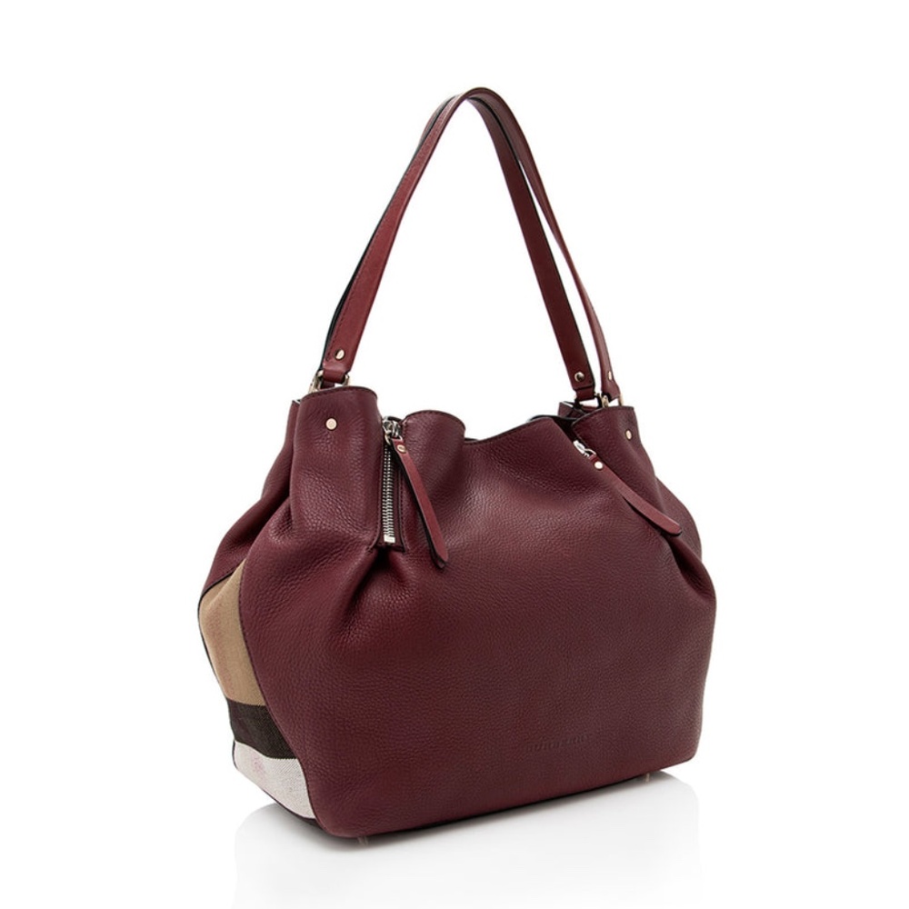 Burberry Calfskin House Check Maidstone Medium Shoulder Bag